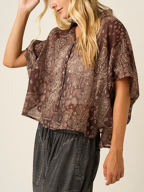 Let's Start A Bandana Top in Maroon