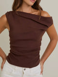 Ladylike Sweater Top in Brown