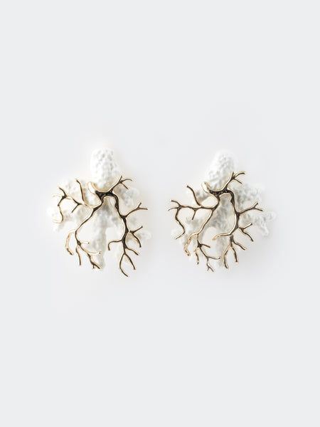Coral & Fish Pendant Earrings