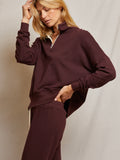 Maren French Terry Half Zip in Blackberry