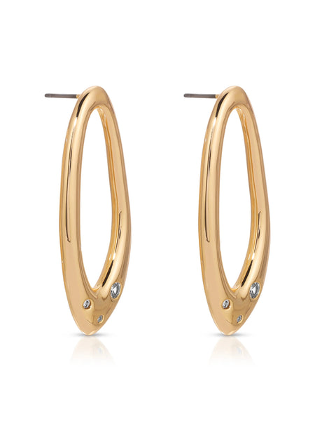 Molten Crystal Dotted Oval Earrings