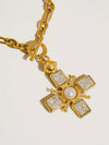 Patrice Cross Necklace in Clear