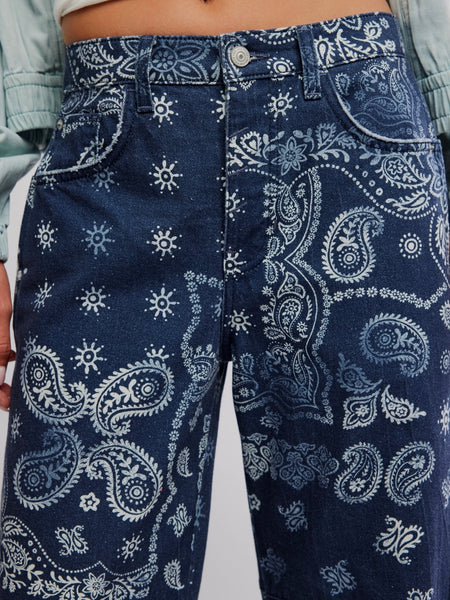 Good Luck Printed Barrel in Navy Bandana