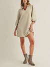 Prepped & Puffed Dress in Beige