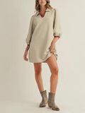 Prepped & Puffed Dress in Beige