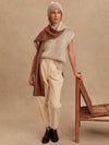 Lauren Plated Knit Tank in Cocoa Dust