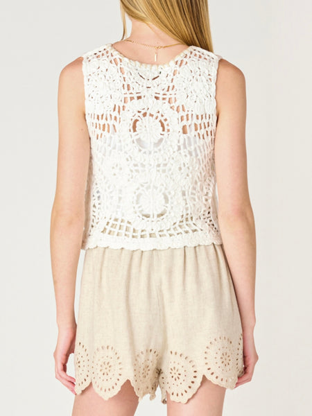 In the Suitcase Top in Off White & Beige
