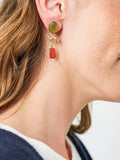 Calliope Horse Glass & Carnelian Stone Earrings