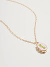 Painted Tile Necklace in Olives