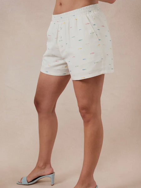 Make A Fish Shorts in White