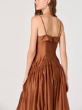 Ovina Dress in Spice Brown