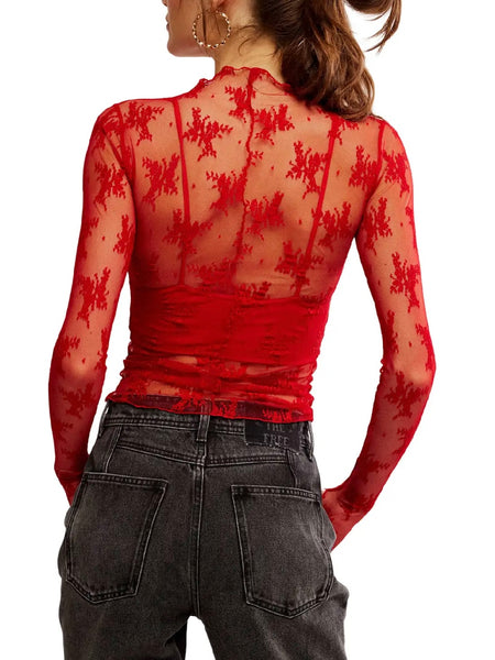 Lady Lux Layering Top in Red Racer