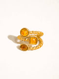 Tansia Natural Stone Statement Ring in Brown