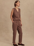 Kay Cable Knit Vest in Deep Taupe