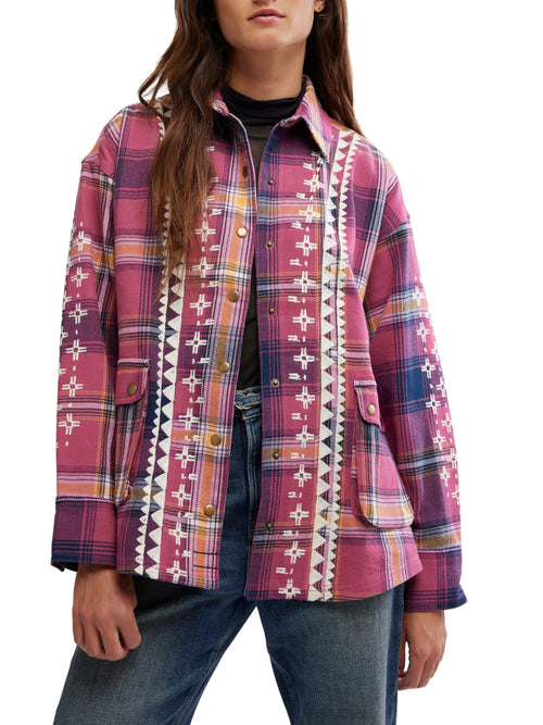 Nordic Chill Shirt Jacket in Painted Hills Berry