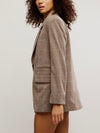 Paper Cut Blazer Pinstripe in Chocolate Combo