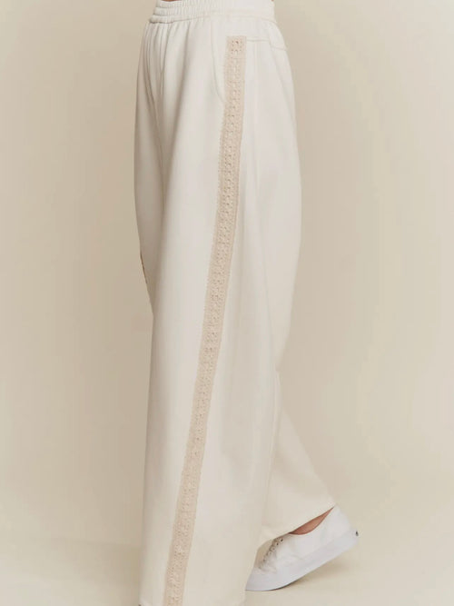 Trimmed & Tailored Barrel Sweatpants in Cream