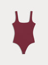 The Sculpting Modern Tank Bodysuit in Berry Noir
