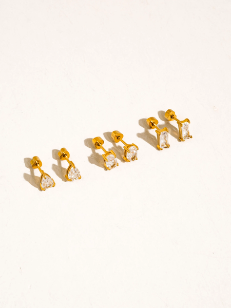 Purete Pearl & Oval CZ Stud Set