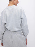 Crystal Allover Crew in Heather Grey