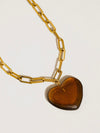 Rouelle Heart Chain Necklace in Brown