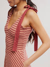 Cecelia Midi Dress in Burnt Henna Combo