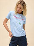 Cin Cin Ringer Tee in Powder Blue