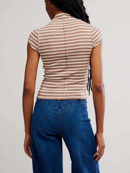 Lola Tee Stripe in Otter Combo