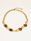 Palm Chunky Beaded Chain Necklace in Brown