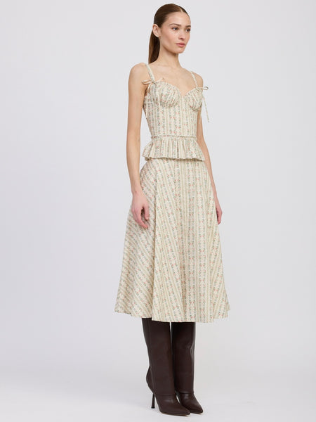 Rosalia Top in Ivory & Olive