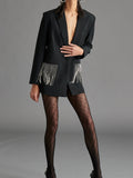 Kendra Fringe Blazer in Black