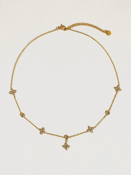Aveline CZ Floral Chain Necklace