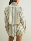 Line Dance Short in Blue Stripe