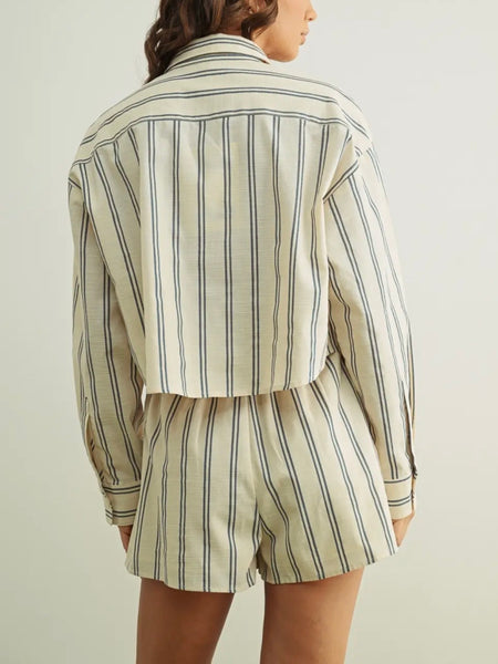 Line Dance Short in Blue Stripe