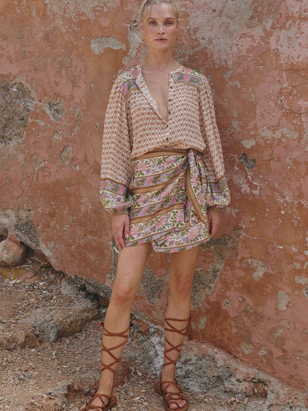 Sienna Wrap Skirt in Clay
