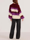 Margot Bobble Knit Sweater in Pink Stripe