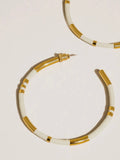 Dallin Large Enamel C Hoop in White