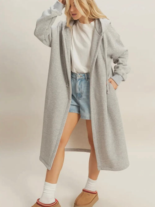 Find Your Fleece Maxi Hoodie in Heather Grey