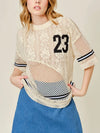 Team Player Crochet Lace Top in Natural