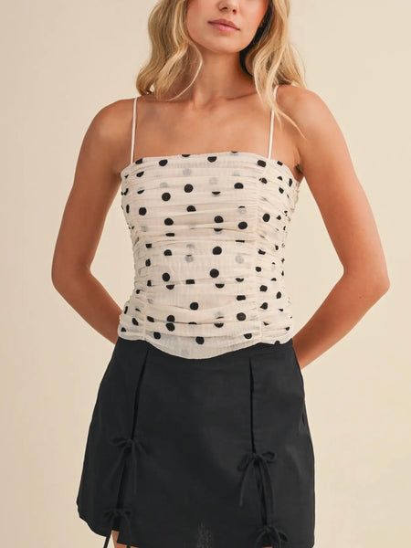 Pick Your Polka Top in Cream