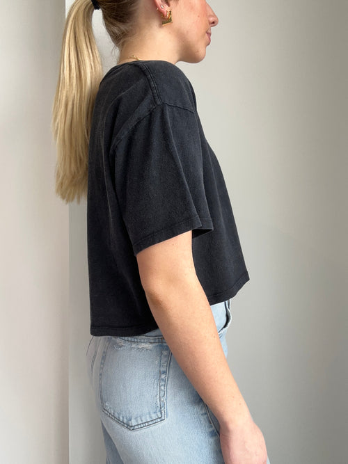 Cool, Casual, Cropped Tee in Black