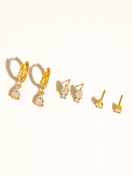Stone Teardrop Earring Set