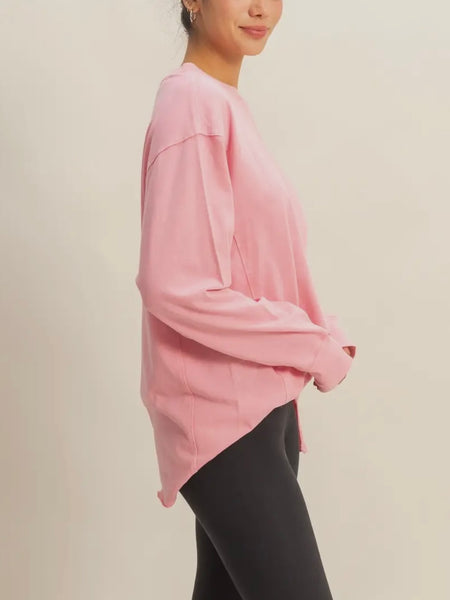 Drop Shoulders Not Names Tee in Taffy Pink