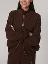 Keagan Short Blouson Jacket in Dark Cocoa Mini Check