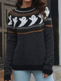 Spooky Season Fair Isle Sweater in Black