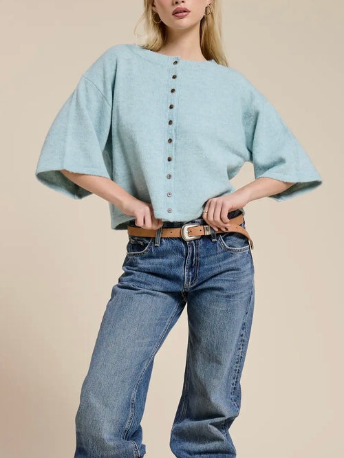 Best of Buttons Cardi in Seafoam