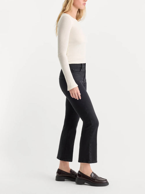 Soft Tech Good Legs Crop Mini Boot Jeans in Black442