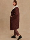 Annalise Reversible Wrap Coat in Deep Mahogany