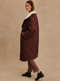Annalise Reversible Wrap Coat in Deep Mahogany