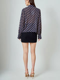 Dot To The Top Blouse in Navy & Blush